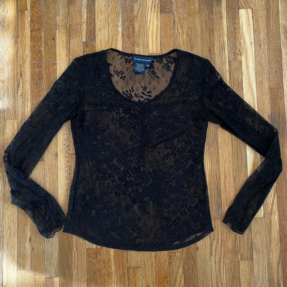 Whimsigoth  Black Lace Top